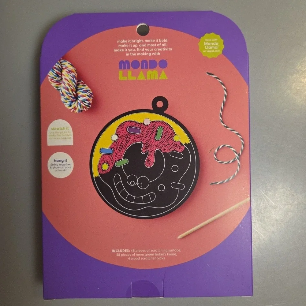 Mondo Llama Food Scratch Art Craft Kit Creative‎ Kids Activity